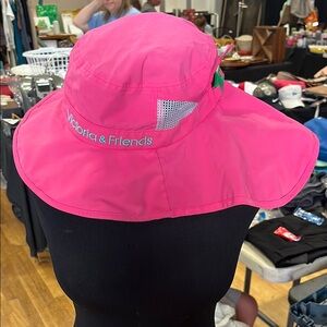 Hot Pink Rhinestone Embellished Sun Hat